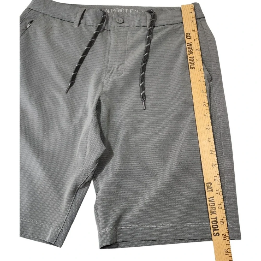 Hang Ten‎ Hybrid Board Short sz 32 Men Gray Stripe Flat Front Swim Surf Golf 11